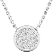 [Dazzlingrock Collection] 0.25 Carat (ctw) Round White Diamond Ladies Cluster Circle Pendant 1/4 CT, Available in 10K/14K/18K Gold & 925 Sterling Silver