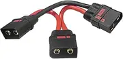 BABUVYA QS8 Charge Lead 1 Female to 2 Male with 3.5inches / 9cm 8 Gauge Silicone Wire for RC Battery Charging and Jumper (QS8 1 Female to QS8 2 Male)