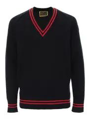 Black Pullover With Red Stripe