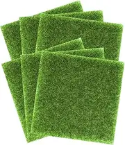 Artificial Moss Decoration 6pcs Green Grass Tabletop Synthetic Multi-Function Decorative Grass Mat Easy DIY Accessory