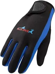 Diving Gloves wear-Resistant Non-Slip Scratch-Resistant Snorkeling Gloves Adult Swimming Gloves for Men and Women-Blue bar||S