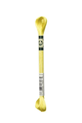 Box Of 6 Skeins Of Son to Embroider Satin DMC - Att 307 - Lemon