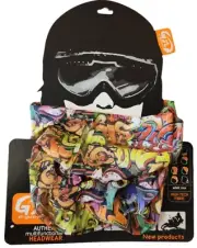 G-GUZHULI Graffiti Multifunctional Headwear (OSFA, Multicoloured)