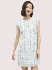 pastel tweed shift dress