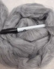 Gray Recycled Wool Combed Top Roving Spinning Felting Dyeing