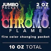 Fire Color Changing Packets for Fire Pit, Campfire, Bonfire, Outdoor Fireplace | Mystic, Rainbow, Magic, Colorful Flames | 10 oz Total, 5-2 oz Jumbo Packets