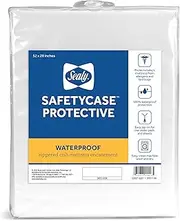 Sealy SafetyCase Protective Zippered Crib Mattress Encasement -Lab Tested 100% Bed Bug Proof, Waterproof, Hypoallergenic, Soft and Stretchable 52”x28” (White)