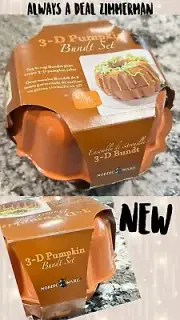 Vintage Nordic Ware 3-D Pumpkin Bundt Cake Set 2 6 Cup pans Fall Halloween NEW