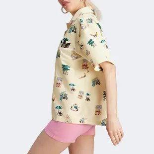 Adidas SS Aop Shirt IC3072 女 襯衫 短袖上衣 亞洲版 運動 休閒 夏日 海灘 黃