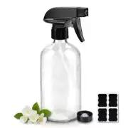 Glass Spray Bottles, 16Oz Refillable Containers, Empty Boston round Bottles with