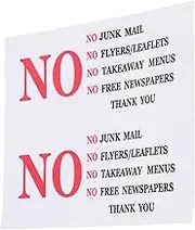 LALAFINA Mailbox Warning Sign 2pcs Number Stickers Mailbox Decal No Junk Mail Reminders Front Door Management