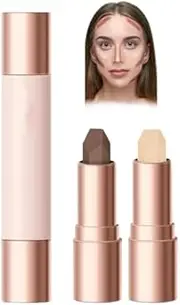 Double-Ends Waterproof Matte Contour Stick for Face, Double Headed Contouring Stick, Suitable for All Skin Types of Women. (Natural B)