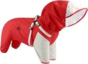Rain Jacket for Dogs Waterproof - Lightweight Puppy Rain Jacket | Adjustable Fit Reflective Hooded Clothes for M to X-Large Dogs and Puppies for Rainy Weather Walks