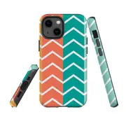 For Apple iPhone 13 mini Case, Armour Back Cover, Colourful Zigzag