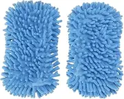 2pcs Microfiber Chenille Car Wash Gloves Ultra Absorbent Auto Cleaning Mitts for Cars Motorcycles More Sky Blue Multifunctional Use Less Water Soap