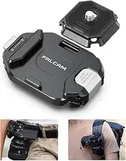ULANZI F38 Camera Backpack Clip V2 with Plate for Backpack Strap, Quick Release Camera Tripod Mount Adapter Kit for Backpack Straps F38B3803, Black