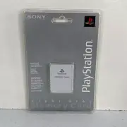 SEALEDOFFICIAL SONY PLAYSTATION 1 PS1 MEMORY CARD LIGHT GREY