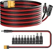 Keshoyal 10ft 12AWG Solar Cable XT60 Charge Extension With Free 10-in-1 Connector Kit, MC4 to XT60 Adapter, Compatible for Panel and Power Station, KSY 568