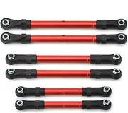 LKHNO Turnbuckles Pull Rod Link Rod Steering Rod Set Fit for Traxxas Slash Hoss Rustler Stampede 4x4 1/10 RC Car Upgrade Parts(Red)