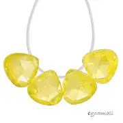 10 Cubic Zirconia Flat Pear Briolette Beads 6x6mm Yellow #64125
