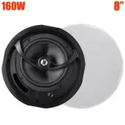 Pair 160W 8" 2-Way In Ceiling Stereo Audio Speaker Carbon Fiber Home Cinema