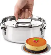 ✨18/8 Stainless Steel Flan Mold, 65 Oz Flan Pan with Lid and Handle, Flanera Fla