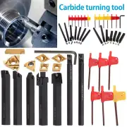 21pcs 8/12/16mm Shank Lathe Turning Tool Holder Boring Bar wi/Inserts Wrench●╙
