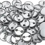 [CUCUFA] Button Maker Supplies, 200Pcs Button Making Kit 37mm Blank Button Pins Metal Round Badge Button Parts Button Pins Bulk, Blank Button Pins