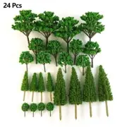 Easy to Use and Perfect for Model Train Layout 24Pcs Mixed Model Trees Set