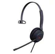 Yealink UH37 Microsoft Teams Certified USB Wired Headset, Mono, USB-C/A, Dual Noise-Cancelling, Busylight, Leather Ear Cushion, HD Audio