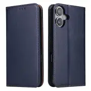 For iPhone 16 Case Leather Flip Wallet Folio Cover Stand Blue