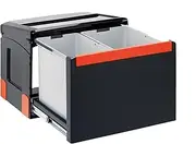 [FRANKE] Cube 50 32L Rectangular Black Trash Can Trash Cans – (32L, Rectangular, Black, 438 mm, 330 mm, 345 mm)
