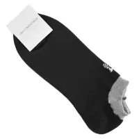 在飛比找momo購物網優惠-【TRUSSARDI】經典刺繡LOGO素面休閒短襪(黑色)