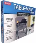 Table Mate Ultra Folding TV Tray Table and Cup Holder 6 Heights 3 Angles Black