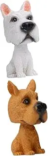 Kisangel 2pcs Dashboard Bobblehead Dog Car Decor Shaking Head Dashboard Ornament for Car Interior Decorative Figure
