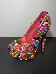 One of a Kind Costume Jeweled Stiletto Vintage Rhinestone Art Statement Piece