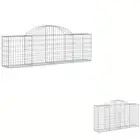 Gabion Baskets Arched Retaining Walls Mesh Cage 6 pcs Galvanised Iron vidaXL