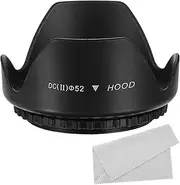 uxcell 52mm Camera Lens Hood, Flower Lens Hood Protector with Cleaning Cloth for Anti-Reflection Blocks Excess Sunlight to Reduce Lens Flare and Glare, Enhance Camera Photography