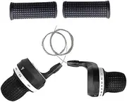 Pesoncarl Bicycle Twist Grip Shifter Handle Bike Brake Lever Cycling Derailleur Transmission 1Pair 3x7 Speed, Shifters