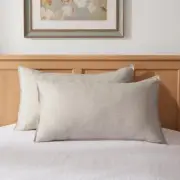 TOSMO 100% Linen Pillowcase Standard Size, Set of 2, Stone Washed Pillowcases