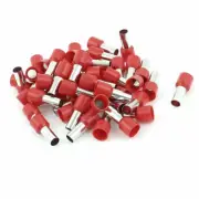 50 x 16mm2Crimp CordWire EndTerminal Insulated Bootlace Ferrule Connector Red✦KD