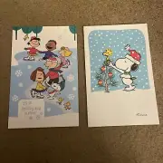 Set Of 4 Charlie Brown Christmas Cards Joy Linus Lucy Sally Snoopy W Env Fun