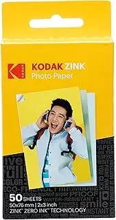 Kodak 2ʺx3ʺ Premium Zink Photo Paper (50 Sheets) Compatible with KODAK Smile and PRINTOMATIC (NOT with Kodak Mini Shot, Mini2)