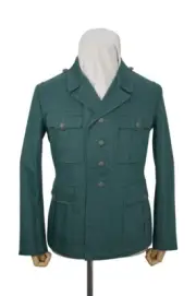 WW2 German Police EM Open Collar Summer HBT Service Tunic