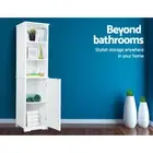 Bathroom Tallboy Toilet Storage Cabinet Furniture Laundry Cupboard Durable White