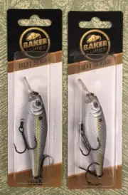 2 Baker Lures Suspending Shad 2-3/4” 1/3oz Silver Black BDT1-P001