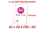 6 x Natural A2 MDF Poster Frame Various Colors Home Decor Artwork Prints Sign Gift Ware