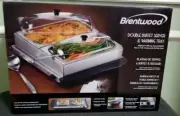 Brentwood Double Buffet Server & Warming Tray Two 1.5 Qt. Removable Buffet Pans