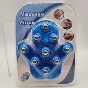 Hand Held 360-Degree Roller Balls Full Body Massager Glove Blue
