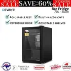 Devanti Bar Fridge Glass Door Mini Counter Top Freezer Beverage Cooler Chiller